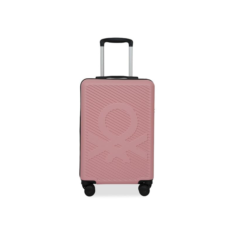 Image of United Colors of Benetton Cabin Hard Luggage Glide - Rose Pink | PC Carry-On Trolley Bag | TSA Lock & 360 Spinner Wheels Suitcase | Telescopic Handle | Water Resistance | 55cm | 46L Capacity