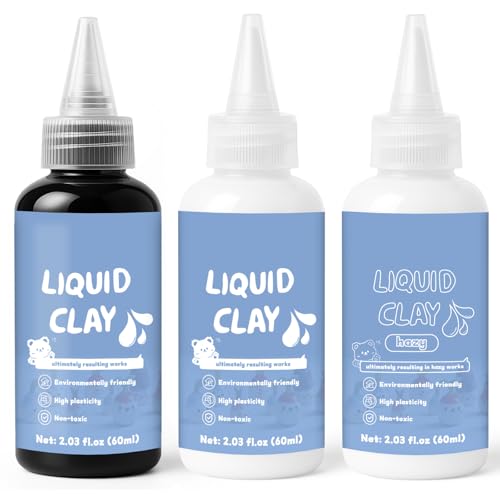 INNOVAYOU 180ml Black White&Clear Liquid Polymer Oven-Bake Clay Baking Molding Very for DIY Decorations Jewelry Toys Household Items
