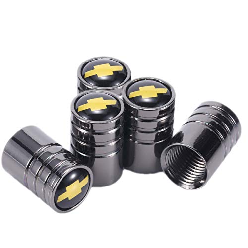 TK-KLZ 5Pcs Chrome Car Tire Valve Stem Caps for Chevrolet Cruze Camero Malibu Captiva Silverado Colorado Aveo Corvette Decorative Accessory