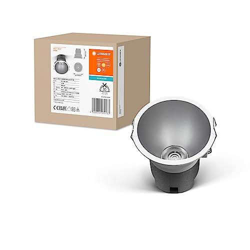 LEDVANCE Downlight empotrable SPOT TWIST, plateado, 10W, 830 WT, 93 mm de diámetro, temperatura de color blanco cálido, 90% menos consumo de energía en comparación con los downlights halógenos