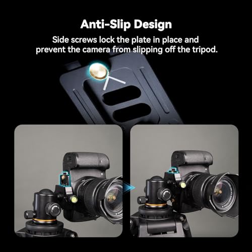Arca-Swiss Plaque de dégagement rapide ultra fine universelle – Design de sécurité anti-rotation, anti-chute, compatible avec les appareils photo reflex numériques et sans miroir, comprend une clé – vue 3