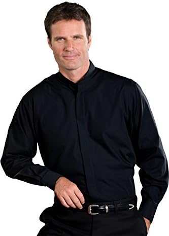 Edwards Men's Banded Collar Shirt X-Large Black