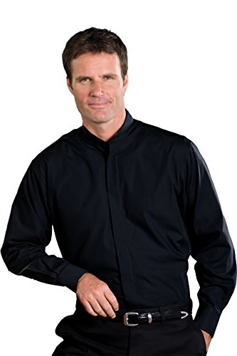 Edwards Men's Banded Collar Shirt X-Large Black #TOP9