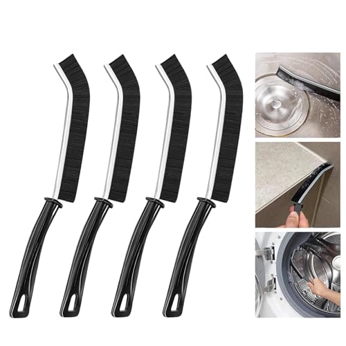 Image of Boniry Mini Gap Bathroom Cleaning Brush, Multipurpose Toilet Cleaner Brush, Hard Bristle Crevice & Tile & Window Cleaning Tools, Kitchen & Stove Cleaner Brush (4 Gap Brush, Black)