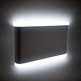CGC Negro LED delgado Aplique de pared Dirección ascendente y descendente Interior Exterior 12W 4000k Blanco natural 960lm IP54 Resistente a la intemperie Jardín Patio Porche Terraza