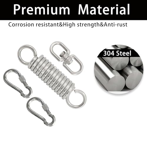 Suprwin Punching Bag Hanger, Heavy Duty Boxing Punching Bag Hanger,360° Rotational Heavy Bag Punching Bag Wall Mount W/Carabiners Spring for Heavy Bag, Gym Swing, Trapeze, Hammock:WLL-500Lbs - Thumbnail 4