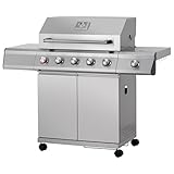 Tarrington House Barbecue a Gas Glenwood, Area Cottura 71x41 cm, Piastra Plancha, Accensio...