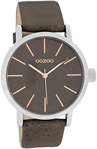 Oozoo Damenuhr mit Lederband 41 MM Taupe/Taupe C8423