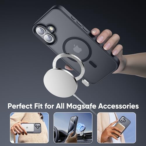 Tigowos Magnetic for iPhone 16 Plus Case Fits MagSafe 16FT Drop Resistant Matte Skin Feeling Back Cover Shockproof Slim Fit for iPhone 16 Plus Phone Case 6.7 inch, Titanium Black by Tigowos - Image 4