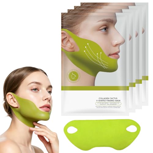 Hounyou V-Lifting Mewing Band (4 Pack) Cooling Chin Mask for Women V Line Face Lifting Mask to Reduce Puffiness Tighten Sagging Jawline and Double Chin Pore Care Facial Contouring Strap