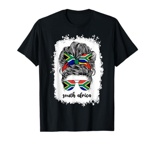 South African Girl for Women Woman South Africa Flag Afro T-Shirt
