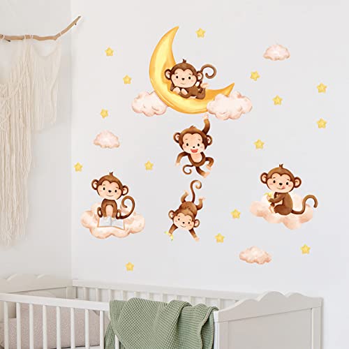 Vinilo decorativo infantil monos 3D 31x35 cm miniatura 6