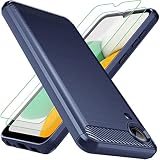 Osophter for Galaxy A03 Core Case,Samsung A03 Core Case with 2pcs Screen Protector Shock-Absorption Flexible TPU Rubber Protective Cell Phone Cover for Samsung Galaxy A03 Core(Navy Blue)
