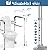 Toilet Safety Rails for Seniors (350 LBS), Adjustable Toilet Safety Frame for Elderly and Disabled, Foldable Handicap Toilet Assistance Rail Fits Most Toilets, Gray