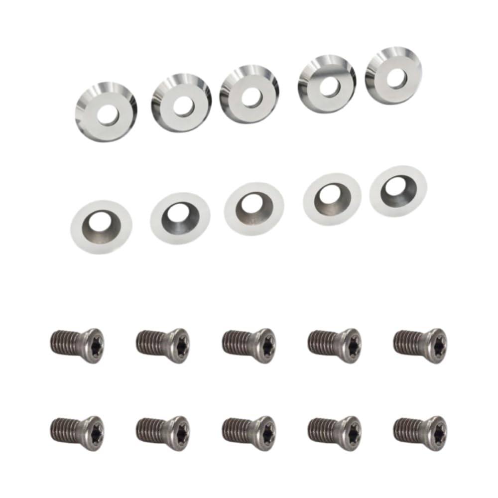 20pcs/Set Carbide Inserts Round 16mm with M5x9mm Screws, Indexable Cutter Blade for Lathe Wood Turning Tools