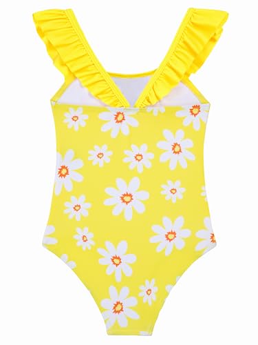 Image of DAXIANG Girls Ruffles One Piece Swimsuits Quick Dry Beach Sport Swimwear Toddler Kids Mermaid Unicorn Bathing Suit 4-10 Years