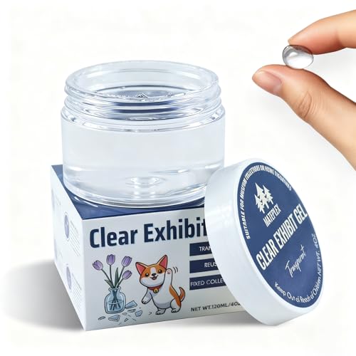 Clear Exhibits Gel Reusable Clear Museum Paste Putty Wax Removable Glue for Museum & Home Collections Fixed Precious Artifacts and Decorations to Prevent Vibration Falling(4OZ)