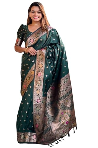 SGF11 Women's Kanjivaram Pure Soft Silk Saree With Unstitched Blouse Piece product image 6