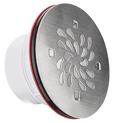 Pvc-Slvent Weld Shower Base Drain With Stainless Steel 304 Strainer And Hook 2-Inche (Brushed) #TOP2