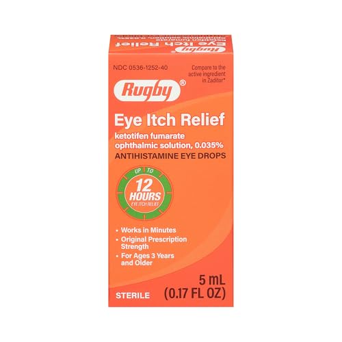 Rugby Eye Itch Relief, Antihistamine Drops, Up to 12 Hours of Relief, Original Prescription Strength Eye Drops 0.17 Fl Oz
