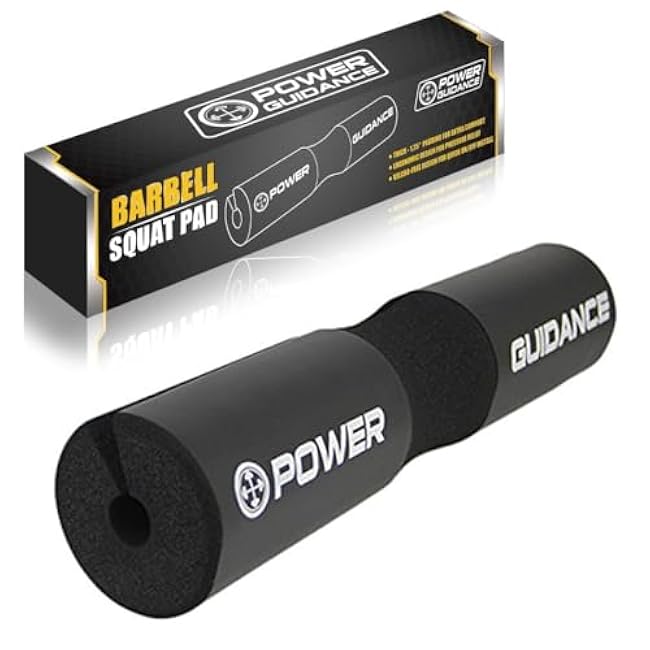 POWER GUIDANCE Barbell Squat Pad - Neck & Shoulder Protective Pad - Great for Squats, Lunges, Hip Thrusts, Weight Lifting & More - Fit Standard and Olympic Bars Perfectly