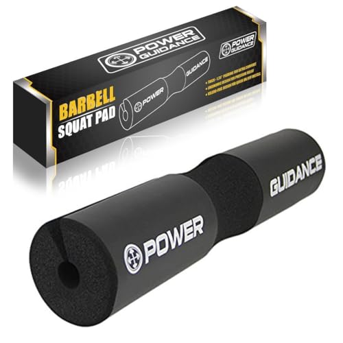 Image of POWER GUIDANCE Barbell Squat Pad - Neck & Shoulder Protective Pad - Great for Squats, Lunges, Hip Thrusts, Weight Lifting & More - Fit Standard and Olympic Bars Perfectly (Black.)