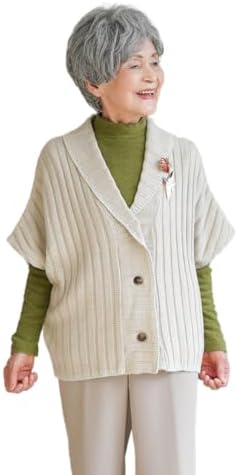 ココワク 敬老の日ギフト 着ていて楽 体温調節にオールシーズン活躍 日本製 ニット肩パッド ボレロカーディガン 授乳時にも着用可能