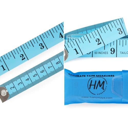 2-Pack Blue Tape Measure Measuring Tape For Body Fabric Sewing Tailor Cloth Knitting Craft Weight Loss Measurements Retractable 60-Inch 1.5 Meter, Dual Sided Tape Measure Body Measuring #TOP18