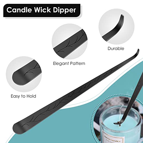 Saiveina 3 In 1 Candle Accessory Set, Candle Wick Trimmer, Wick Dipper, Candle Snuffer Extinguisher, Candle Care Kit With Gift Package For Candle Lover(Black) #TOP4