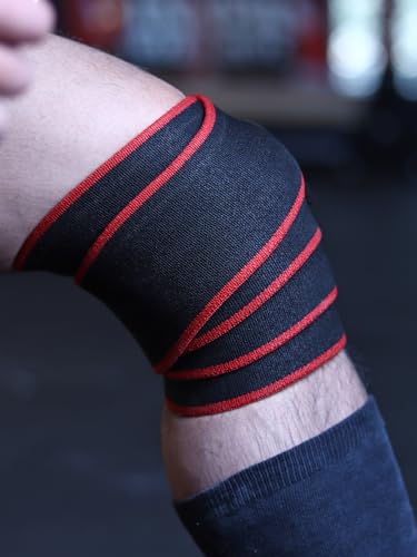 Knee Support for Men - Knee Wraps - Knee Stabilizer - Unisex Knee Bands for Sports, Squats, and Heavy Lifting, Washable Fabric (3 Meters Long, Set of 1, Red) - Image 7