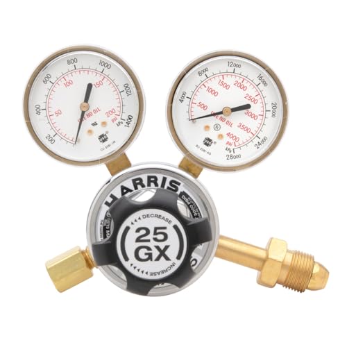 Harris 25GX-145-580 Pressure Regulator, 0 - 145 PSIG, Forged Brass