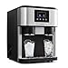 Klarstein Eiszeit Eiswürfelmaschine - Eiswürfelbereiter mit LCD-Display, Crushed Ice Maschine, Eiskapazität: 600 g, 15-18 kg/24h, Wassertankkapazität: 1,8 Liter, silber