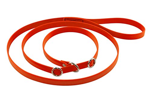 Retrieverleine Lennie aus BioThane, 3m, Neon-Orange, 16mm oder 19mm Breite