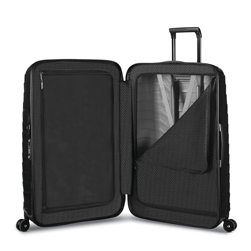 Image of Samsonite Proxis Medium Hardside Luggage with Dual Spinner Wheels - Innovative Roxkin Lightweight Shell With Ultimate Durability- Includes TSA Lock, Ergonomic Telescoping Handle - Black