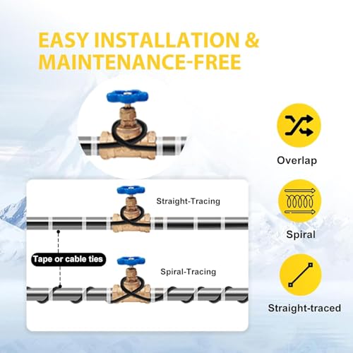 TOPDURE TDSF1-K Self-Regulating Roof Heat Tape, 5W/ft Heat Tape for Pipe,Ideal for Ice Dam Prevention on Roofs and Gutters,16FT by TOPDURE - Image 2
