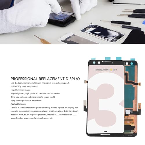 Organic AMOLED Screen Replacement for G013A G013B, 5.5 Inch Pixel 3 Frame, Digitizer Assembly with Frame Repair Tools for Pixel 3 - Image 2