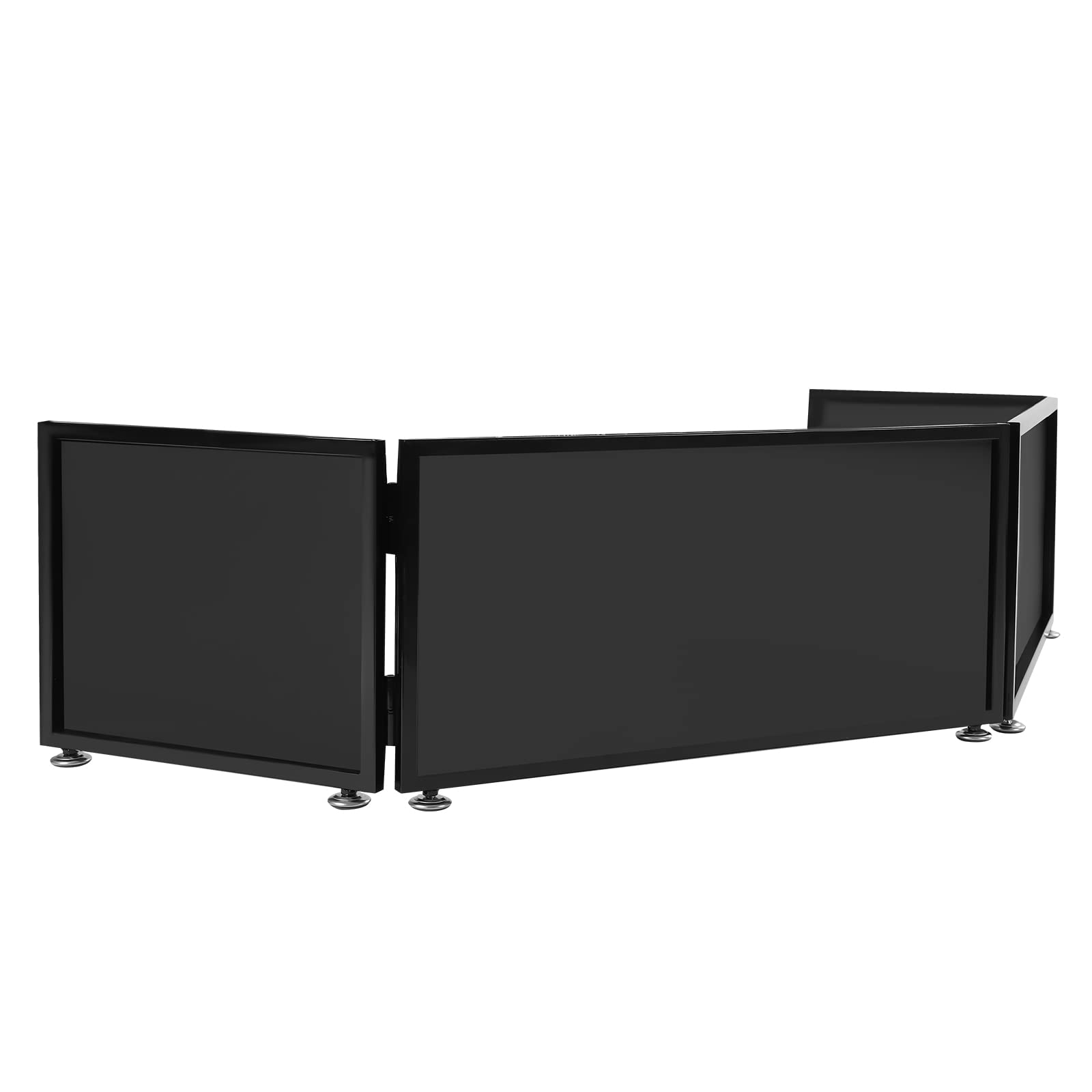 DJ Booth Foldable Cover Screen,Portable DJ Event Booth with Black/White Scrims & Carry Bag,DJ Event Facade Front Board Video Light Projector Display Scrim Panel for DJ Performance