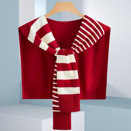 Image of WaJuemy Sweater Shawl Wraps for Women Sweater Knitted Knotted Shawls Travel Casual Scarf Cape Shoulder Tops Fashion Wrap