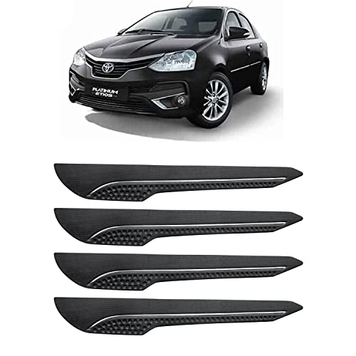 Image of AOSIS-Car Bumper Protector /Bumper Guard for Toyota Platinum Etios with Single Chrome Stripe (4-Pcs)