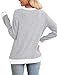 Sampeel Womens Tops Dressy Casual White Long Sleeve Shirts Loose Fit Vacation Outfits Cozy Sweaters Grey M