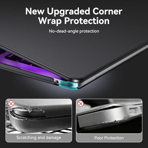Image of EooCoo Case Compatible with MacBook Air 15 inch M5 2026 2025-2023 Release M4 M3 M2 Model A3448 A3241 A3114 A2941, Plastic Hard Shell Case & Keyboard Cover & Screen Protector, Matte Black