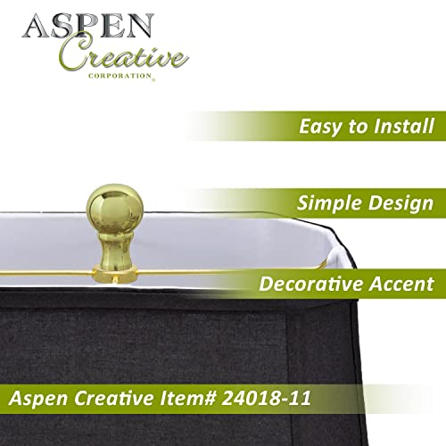 Image of Aspen Creative 24018-11 Steel Lamp Finial in Brass Plated Finish, 1-3 /8 inch (1 Pack)