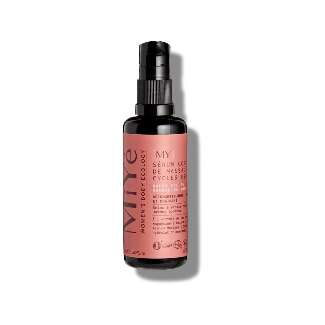 MiYe | Siero per seno teso, gambe pesanti + dolori mestruali | Menopausa, Sindrome Premestruale (SPM) | Arnica, magnesio, ginkgo biloba | Prodotto in Francia | 50 ml, 40 applicazioni