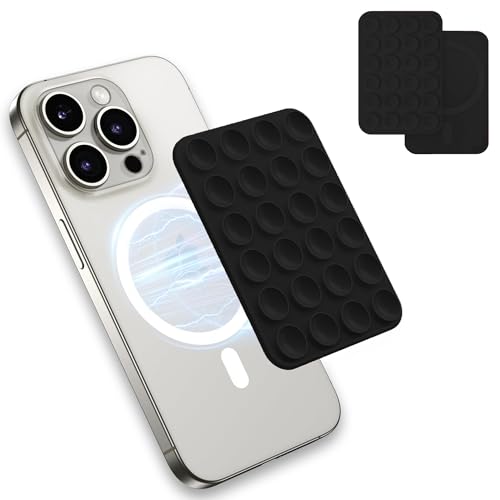 ICOVERI Soporte Móvil con Ventosa Magnética Compatible con MagSafe, ventosas de Silicona Antideslizante para iPhone y Todos los Móviles, Soportes de teléfono para Selfies y Videos Sin Manos.