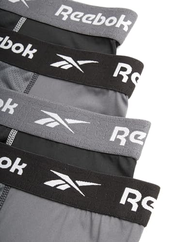 Reebok Men's Underwear - Performance Boxer Briefs with Fly Pouch (4 Pack), Size Large, Black2