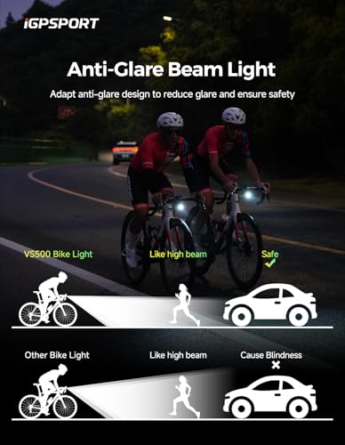 Image of iGPSPORT Smart Bike Light, 500 /800 /1200 /1800 Lumens Bright Bicycle Headlight for Night Riding Cycling Rechargeable Waterproof