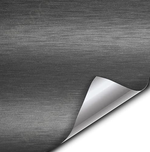 Image of WISDOM Brushed Aluminum Vinyl Wrap Film Self Adhesive Air Release Car Sticker Automotive Decal Sheet for Car, Scooty & Motorcycle Interior Exterior (Grey Brush, 20 Inch X 7 Feet)