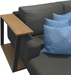 Mesinha Lateral Para Sofá Estilo Industrial, mesa apoio, mesa auxiliar sofá, mesa de canto(Preto e Carvalho)