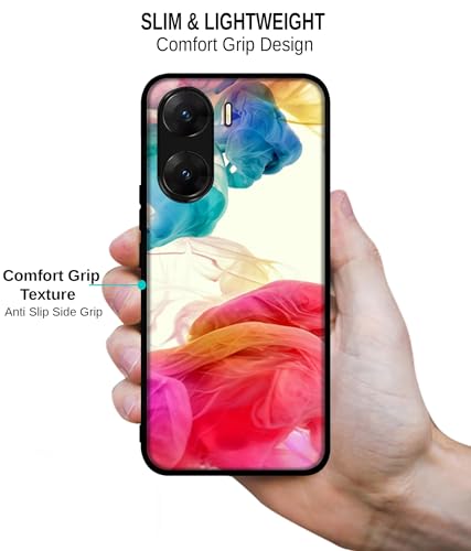 Image of Colored Smoke Design Premium 2D Printed Metal Back Case Cover for Vivo V29E 5G