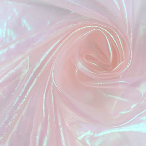 moonfarm 全11色 オーロラ オーガンジー 生地 1m×150cm 手芸 カラー 透明 無地 布 桃色